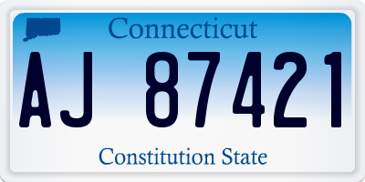 CT license plate AJ87421