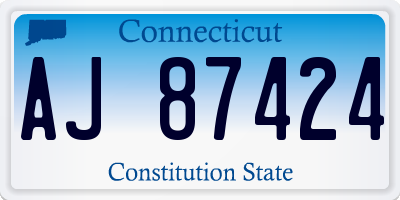 CT license plate AJ87424