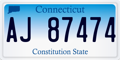 CT license plate AJ87474