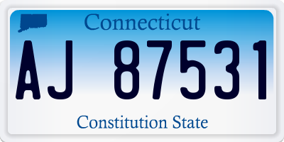 CT license plate AJ87531