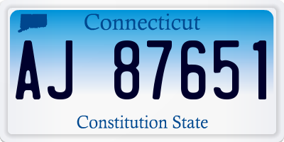 CT license plate AJ87651