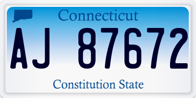 CT license plate AJ87672