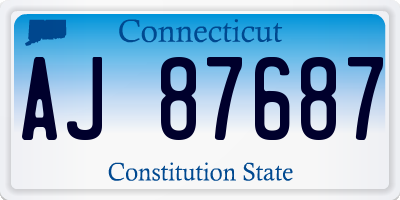 CT license plate AJ87687