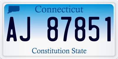 CT license plate AJ87851