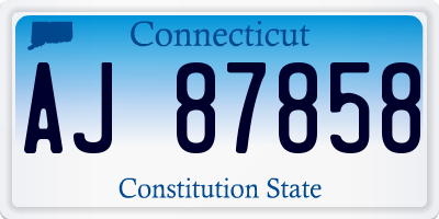 CT license plate AJ87858