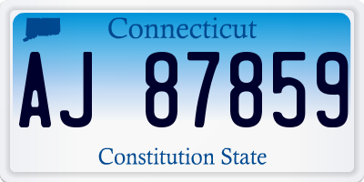 CT license plate AJ87859