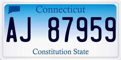 CT license plate AJ87959