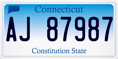 CT license plate AJ87987