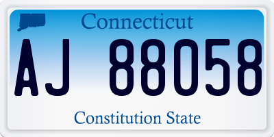 CT license plate AJ88058