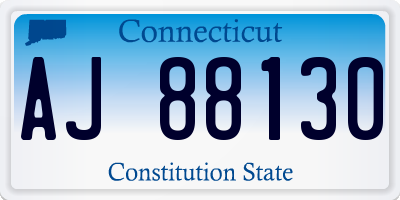 CT license plate AJ88130