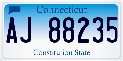 CT license plate AJ88235