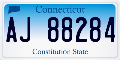 CT license plate AJ88284