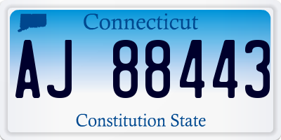 CT license plate AJ88443