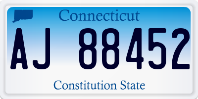 CT license plate AJ88452