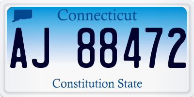 CT license plate AJ88472
