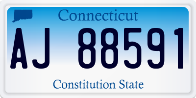 CT license plate AJ88591