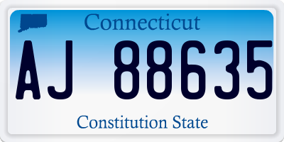 CT license plate AJ88635