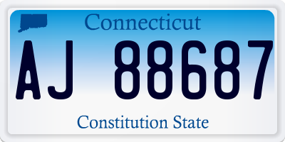 CT license plate AJ88687