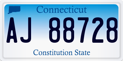 CT license plate AJ88728