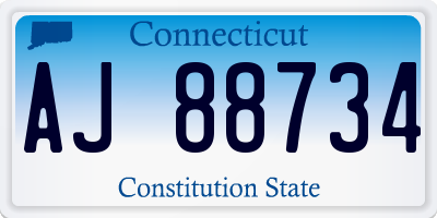 CT license plate AJ88734