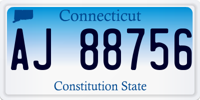 CT license plate AJ88756