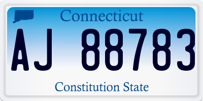 CT license plate AJ88783