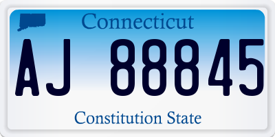 CT license plate AJ88845