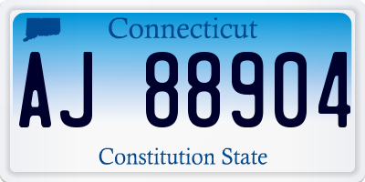 CT license plate AJ88904