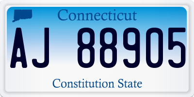 CT license plate AJ88905