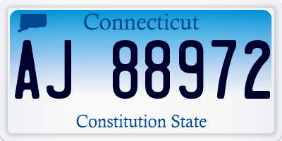 CT license plate AJ88972