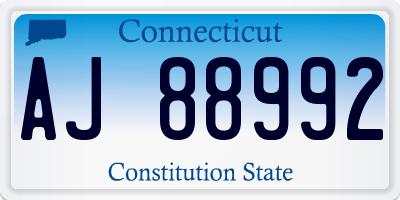CT license plate AJ88992
