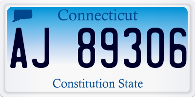 CT license plate AJ89306