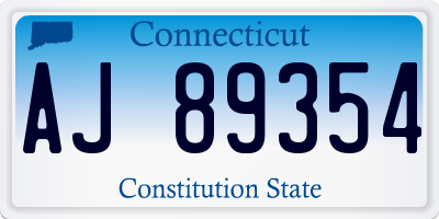 CT license plate AJ89354