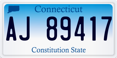 CT license plate AJ89417