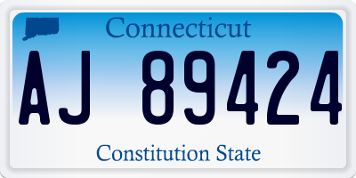 CT license plate AJ89424