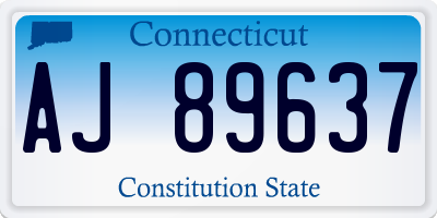 CT license plate AJ89637