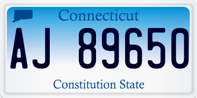 CT license plate AJ89650