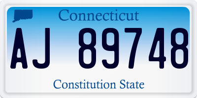 CT license plate AJ89748