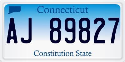 CT license plate AJ89827