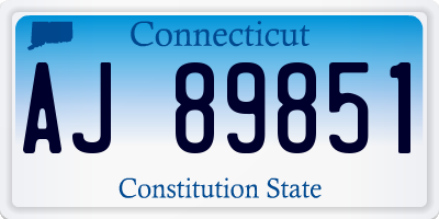 CT license plate AJ89851