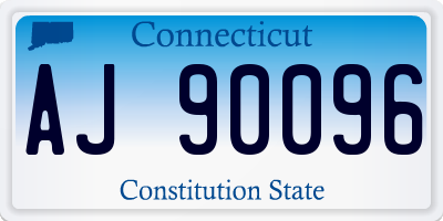 CT license plate AJ90096