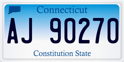 CT license plate AJ90270