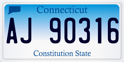 CT license plate AJ90316