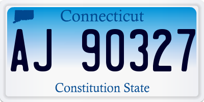 CT license plate AJ90327
