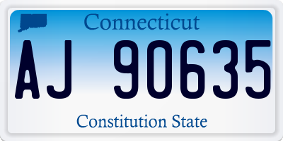 CT license plate AJ90635
