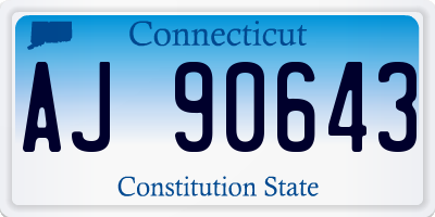 CT license plate AJ90643