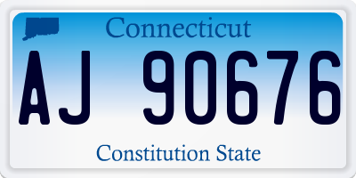 CT license plate AJ90676