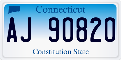 CT license plate AJ90820