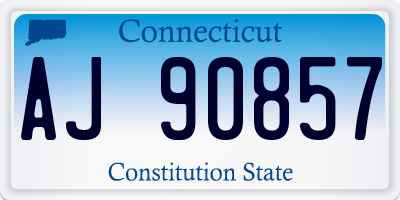 CT license plate AJ90857