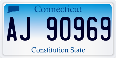 CT license plate AJ90969